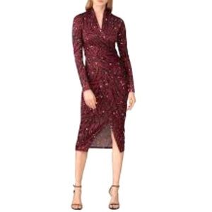 Great Jones Wine colored Animal Printed Sheath. Size S